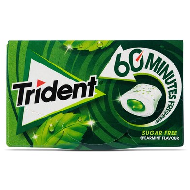 Chicles sabor hierbabuena 60 minutos sin azúcar Trident caja 22 g-0