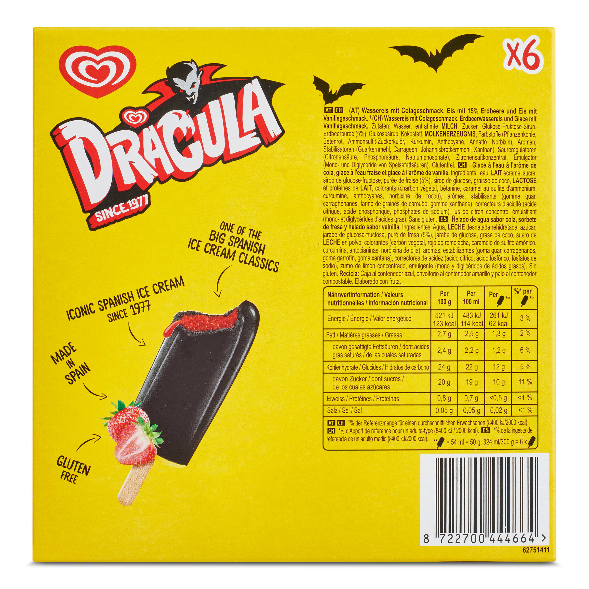 Polos drácula Frigo 6 x 44 g