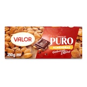 Chocolate puro con almendras enteras Valor 250 g