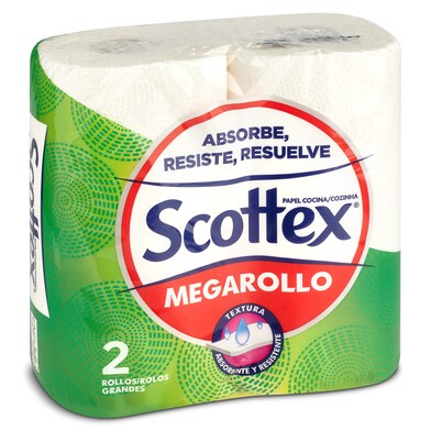 Papel de cocina megarollo Scottex bolsa 2 unidades-0