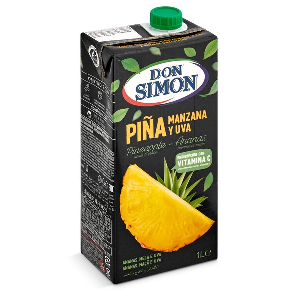 Zumo Concentrado Piña Manzana y Uva Don Simon Envase 1 L.