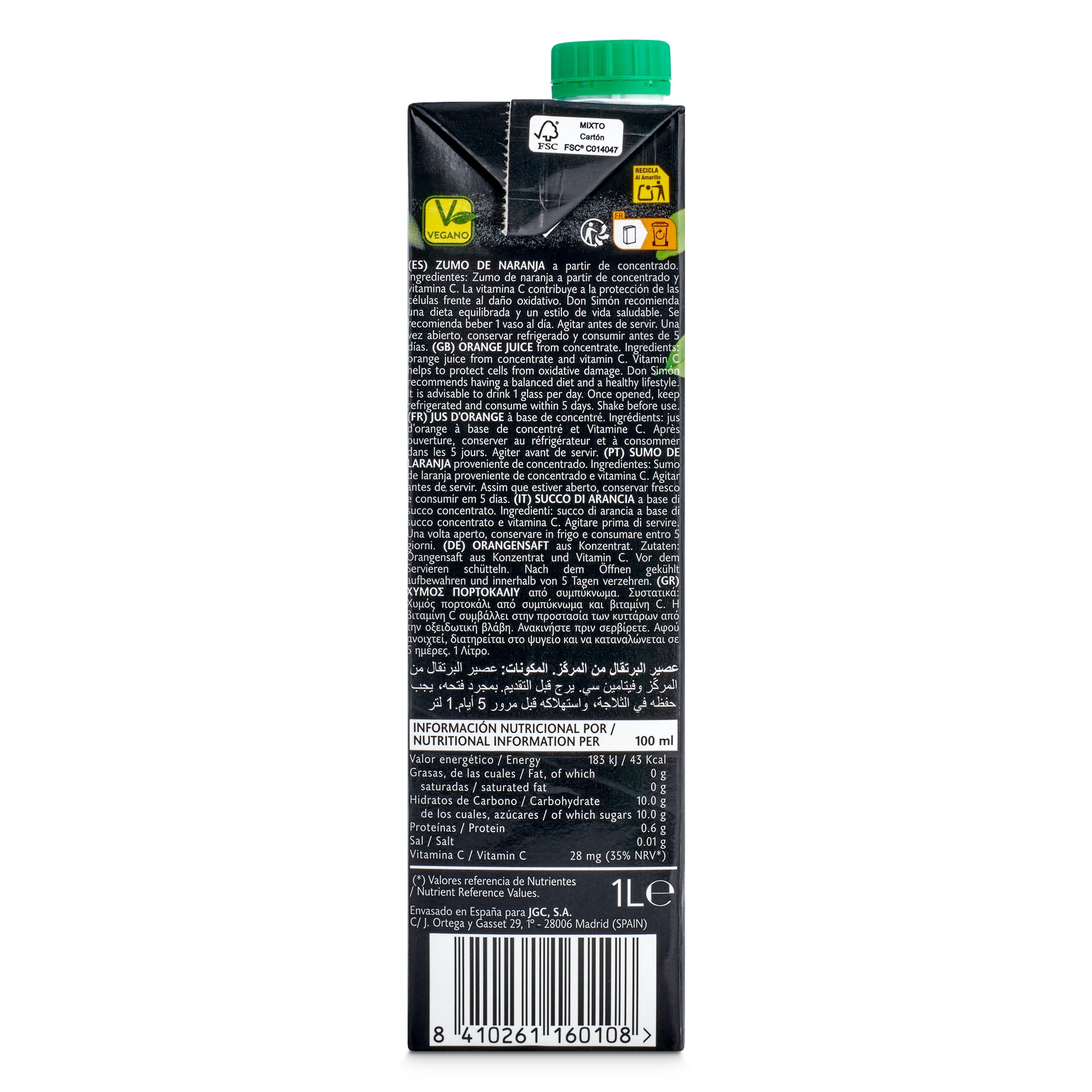 Zumo de naranja Don Simón 1 L