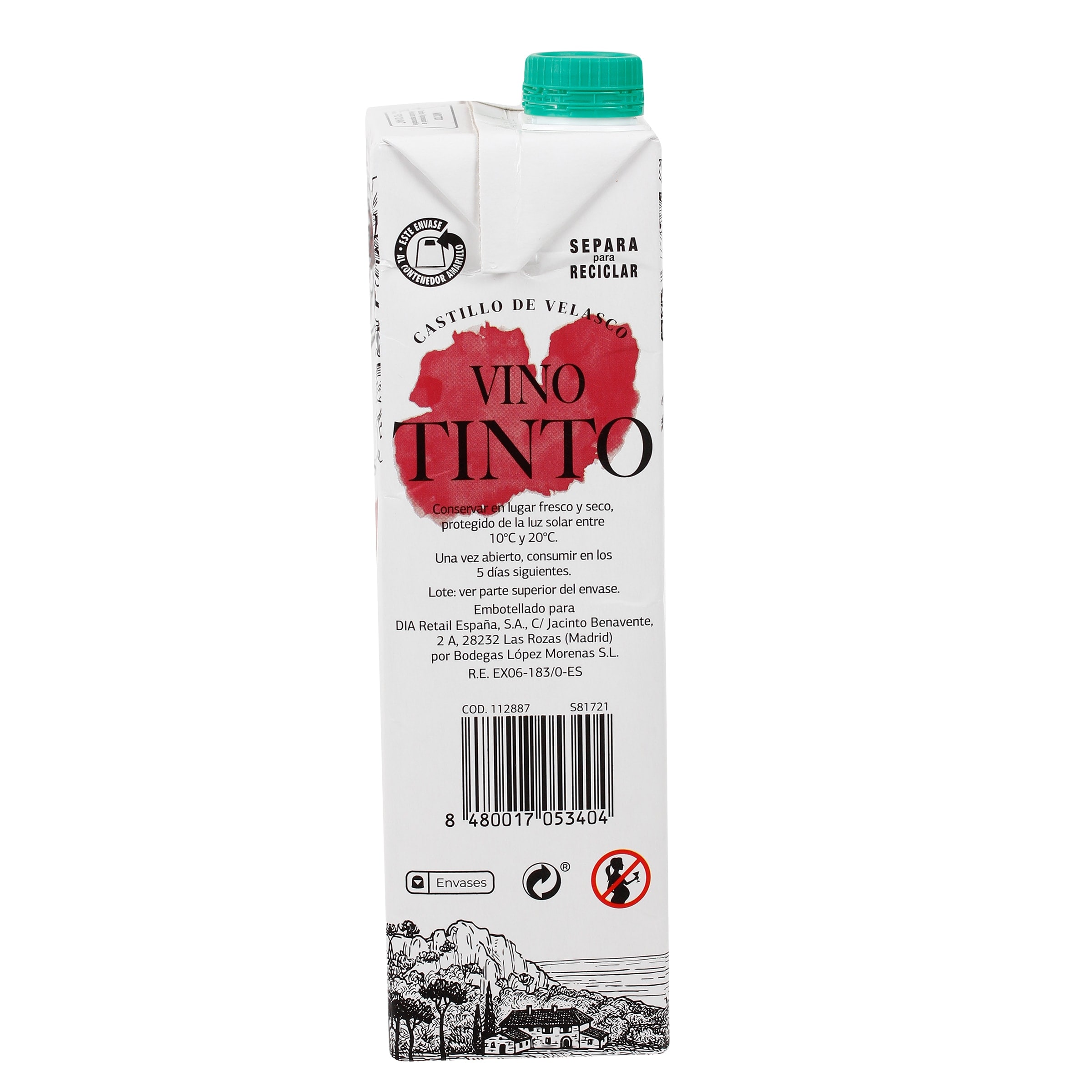 Vino tinto Castillo de Velasco 1 L