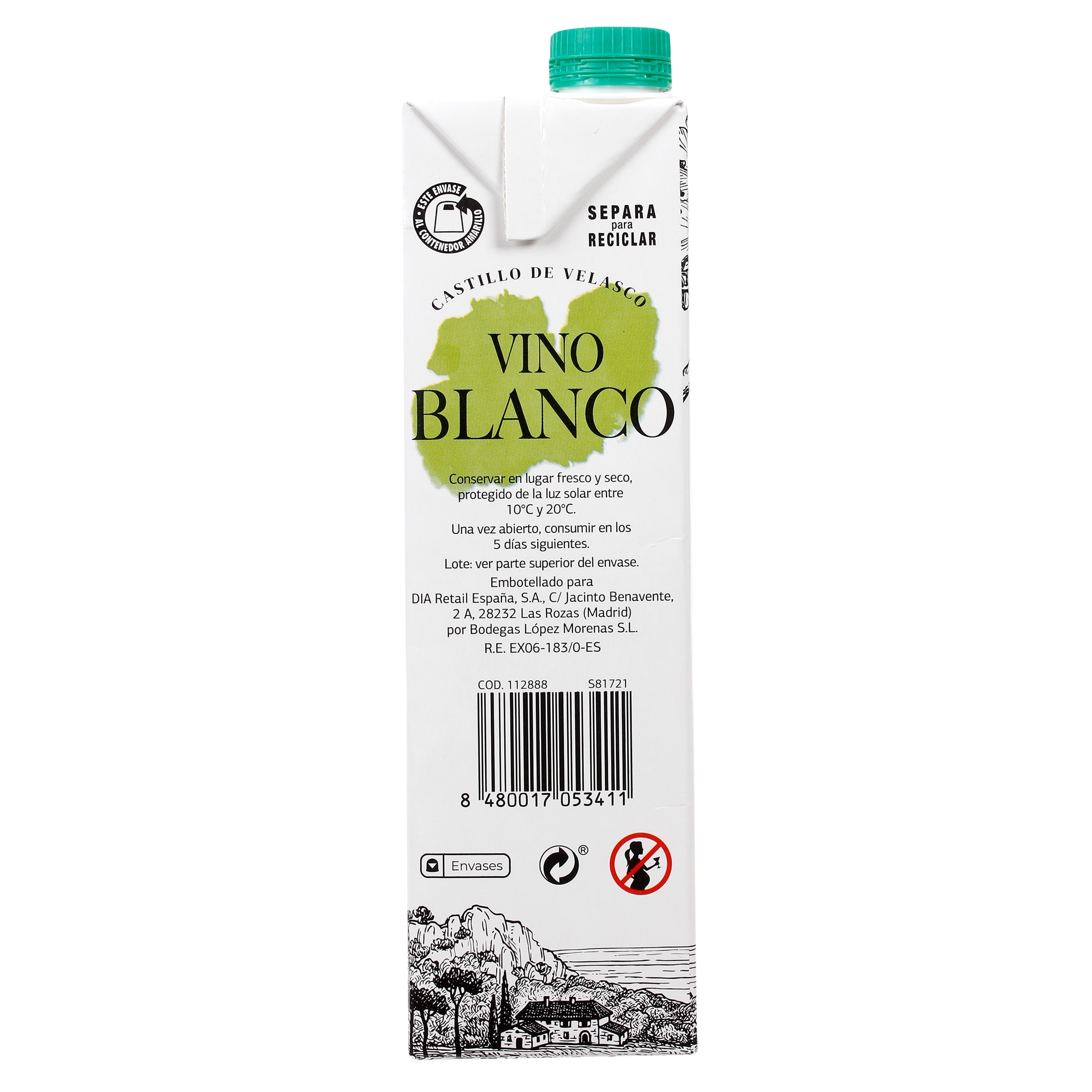 Vino blanco Castillo de Velasco 1 L