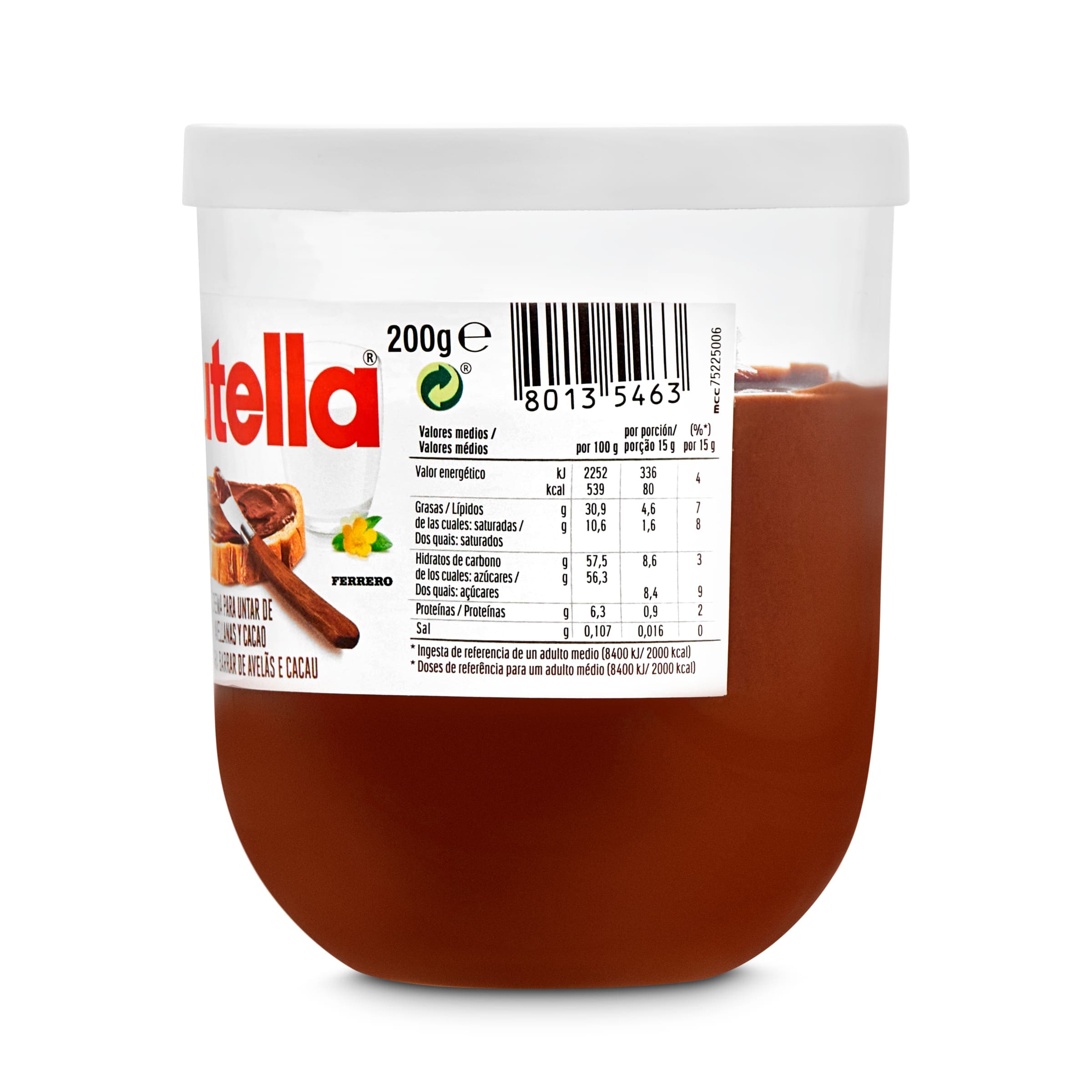 Crema de cacao con avellanas Nutella 200 g