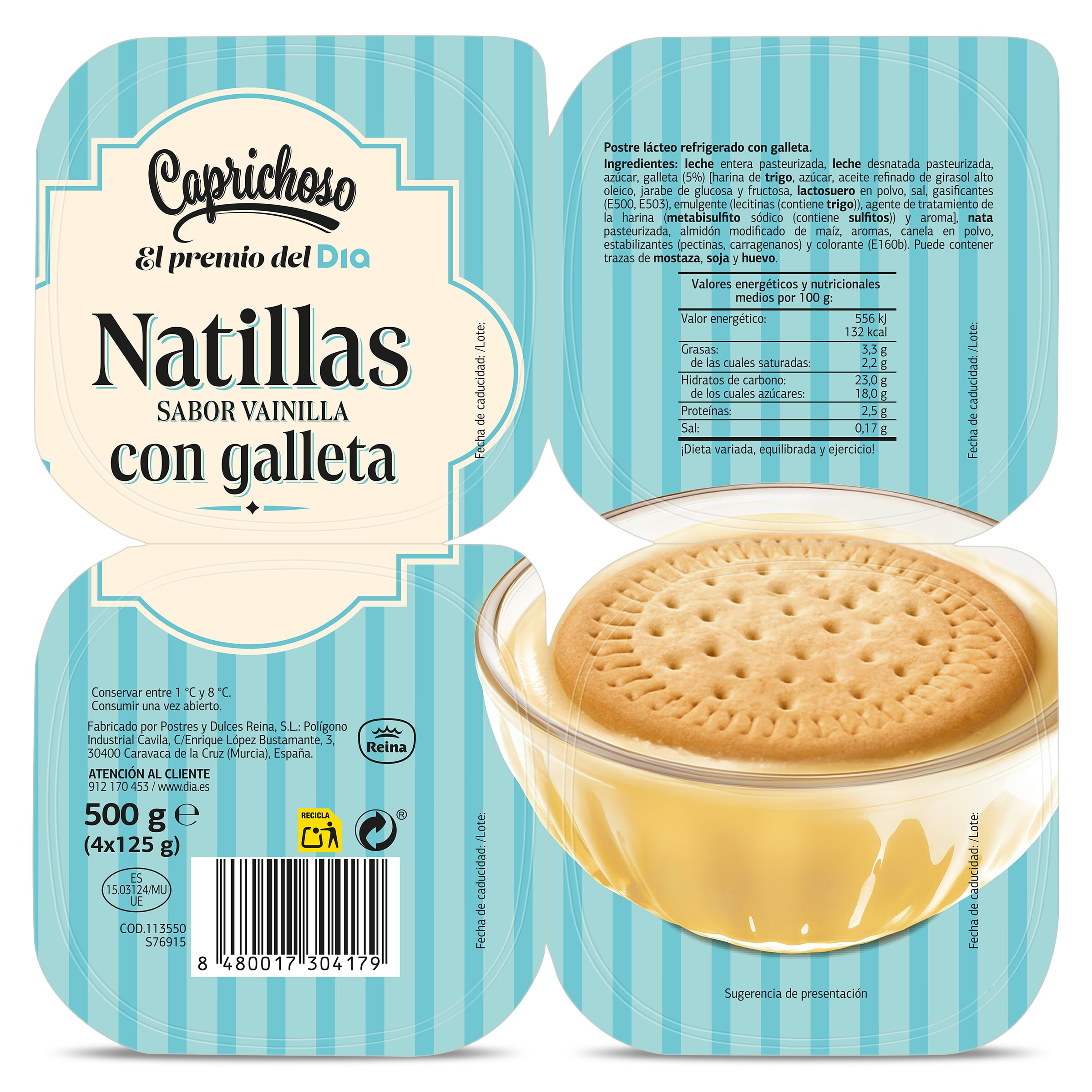 Natillas con galleta Dia Caprichoso 4 x 125 g