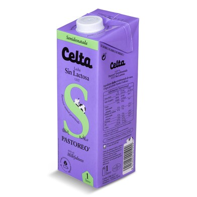 Leche semidesnatada sin lactosa Celta brik 1 l-0