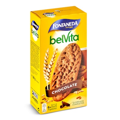 Galletas de desayuno con cereales y chocolate Belvita caja 300 g-0