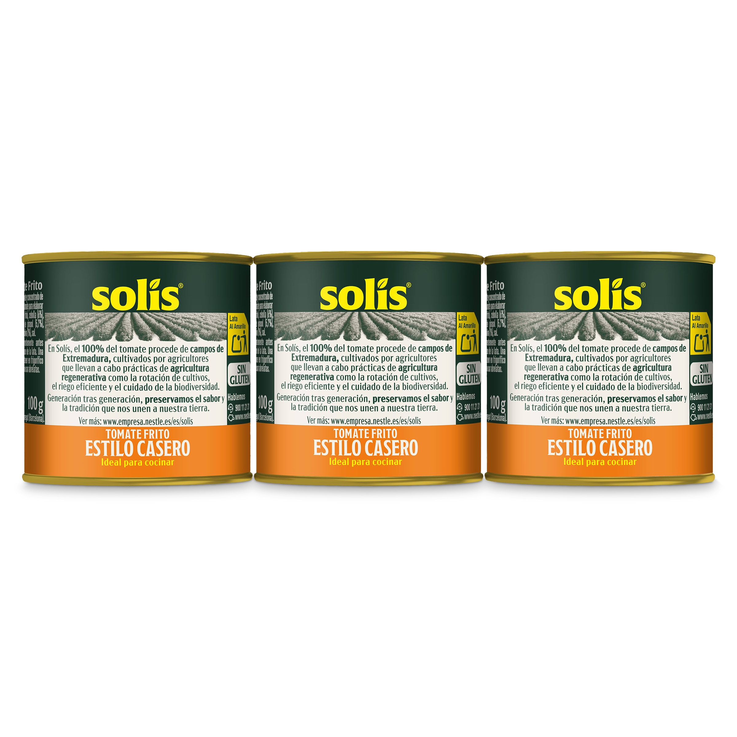 Tomate frito estilo casero Solís 3 x 100 g