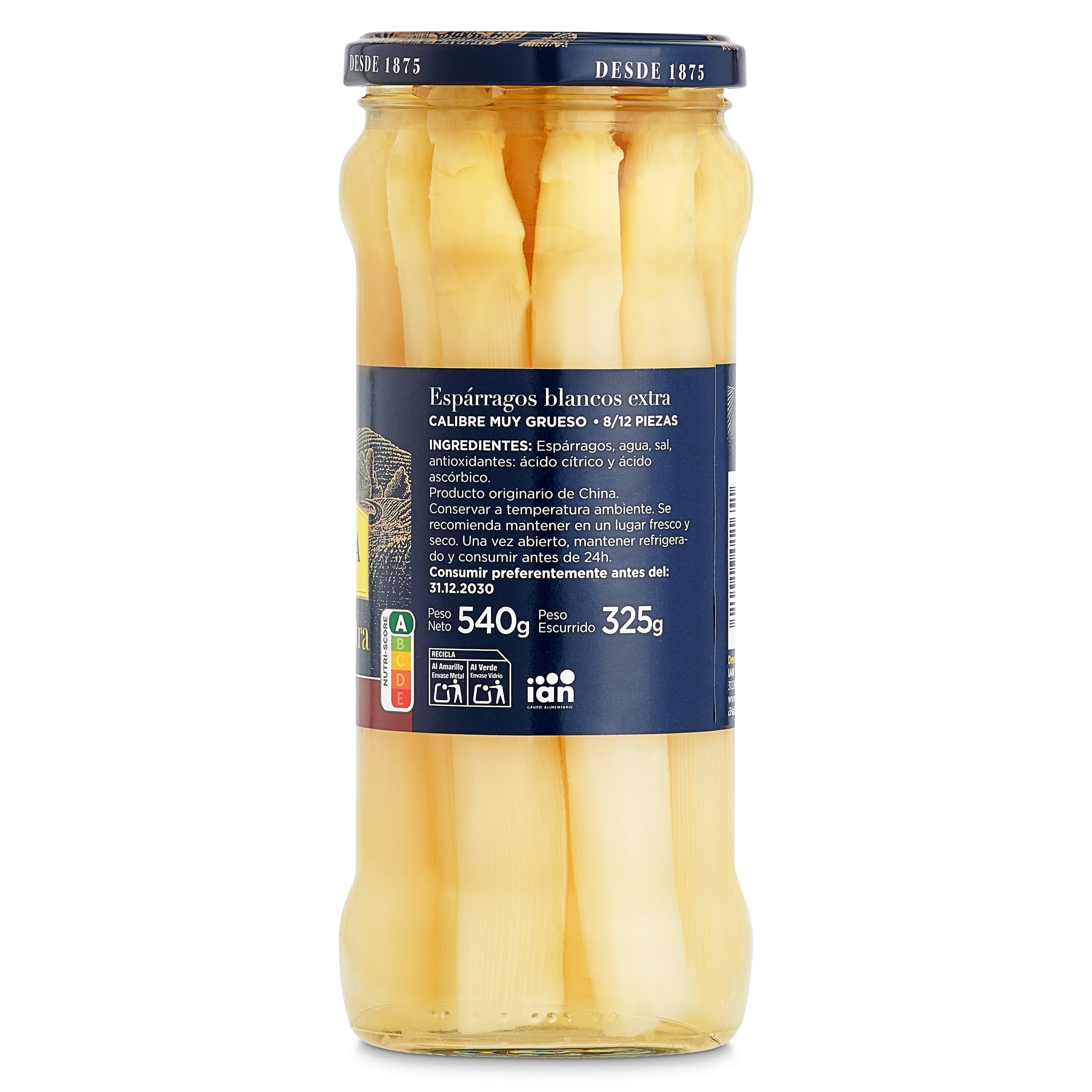 Espárragos blancos muy gruesos 8/12 piezas Carretilla 325 g