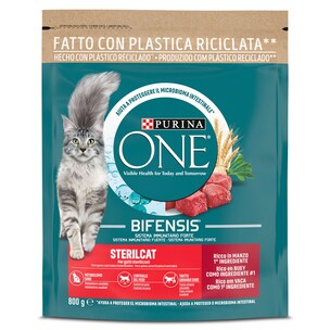 Alimento para gatos esterilizados con buey Purina ONE 800 g