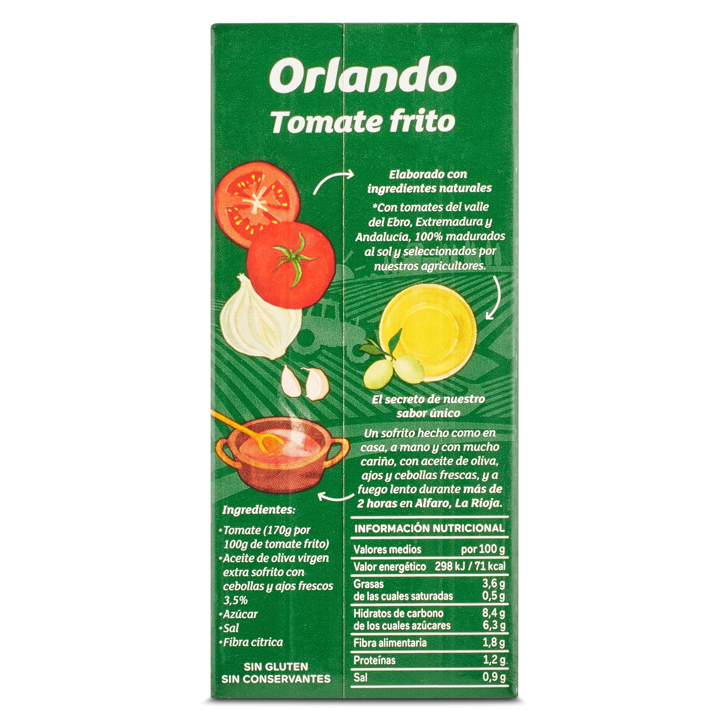 Tomate frito con aceite oliva Orlando 350 g