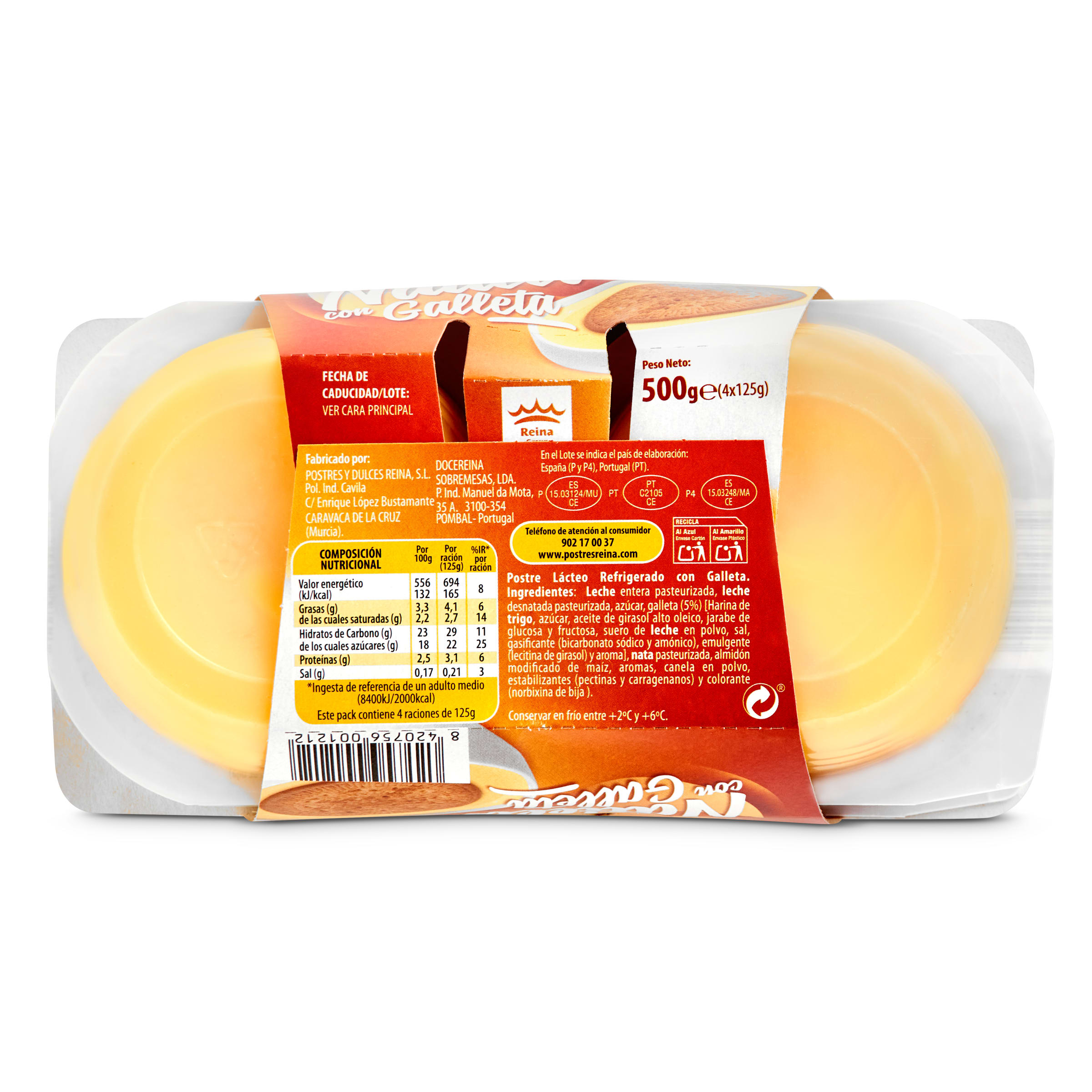 Natillas con galleta Reina 4 x 125 g