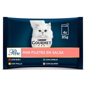 Finas láminas surtidas en salsa para gatos Gourmet bolsa 4 x 85 g