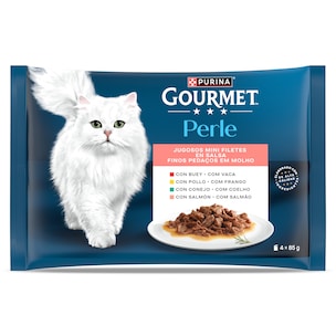 alimento para gatos en mini filetes en salsa 4 x 85 g