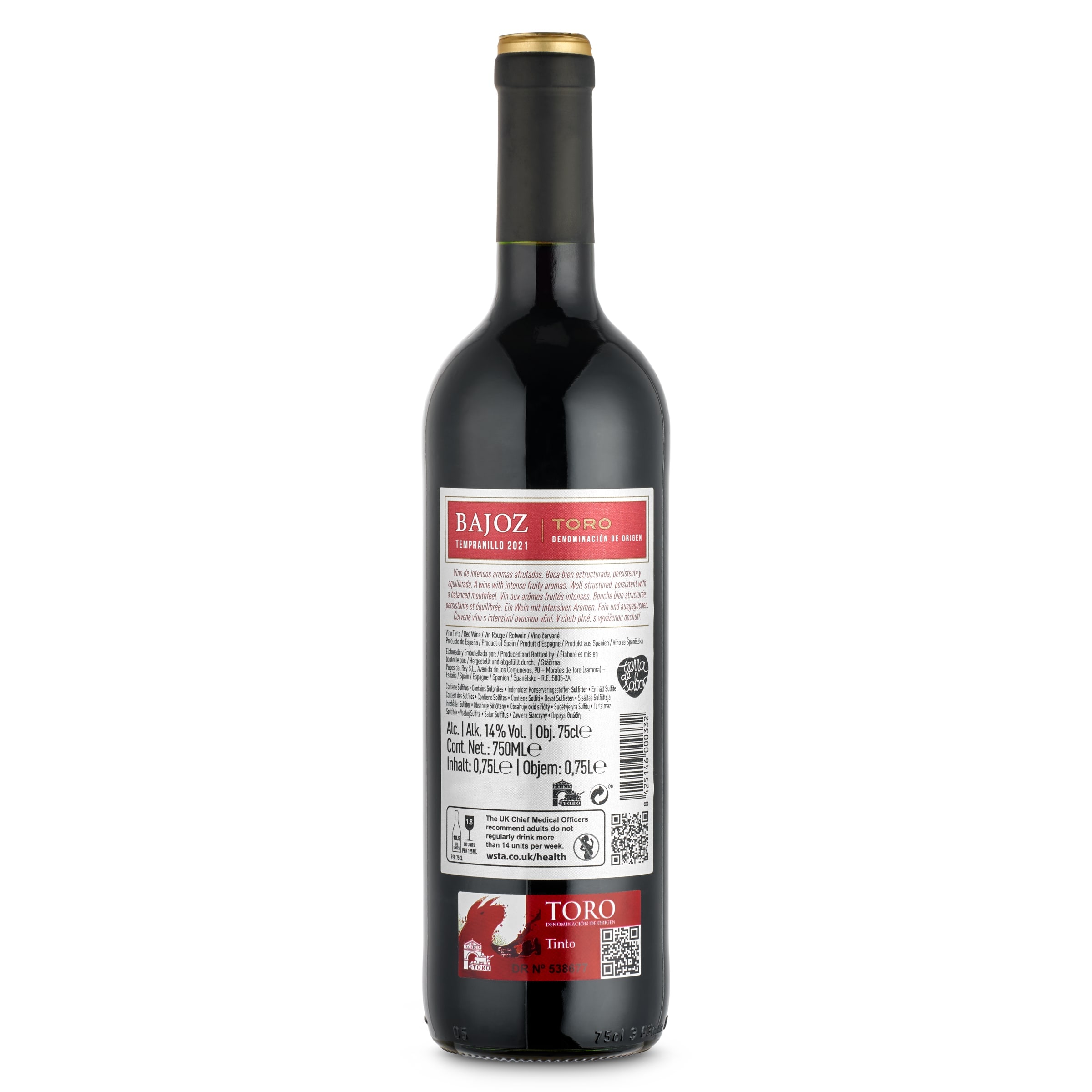 Vino tinto joven D.O. Toro Bajoz 75 cl