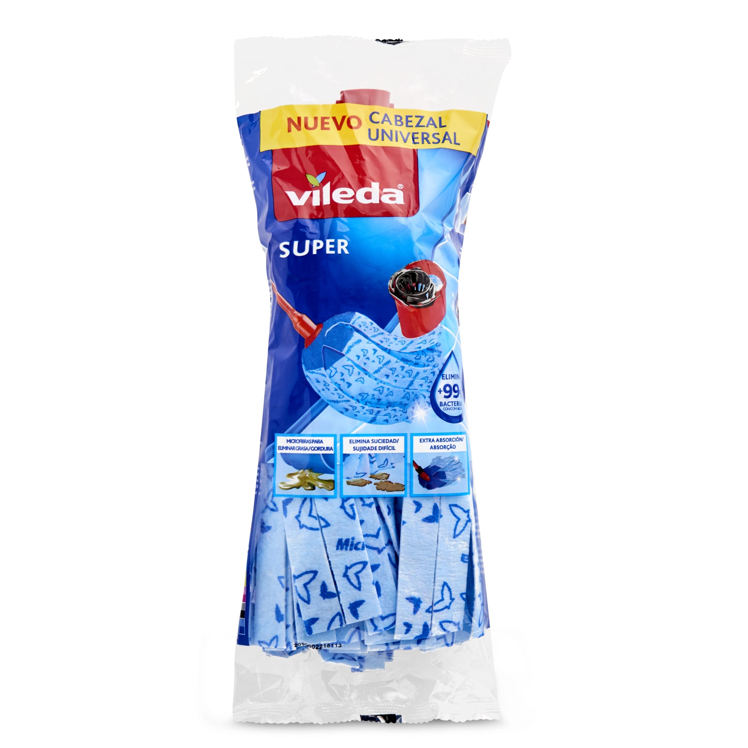 Fregona super 100 % microfibra azul Vileda bolsa 1 unidad - Supermercados  DIA