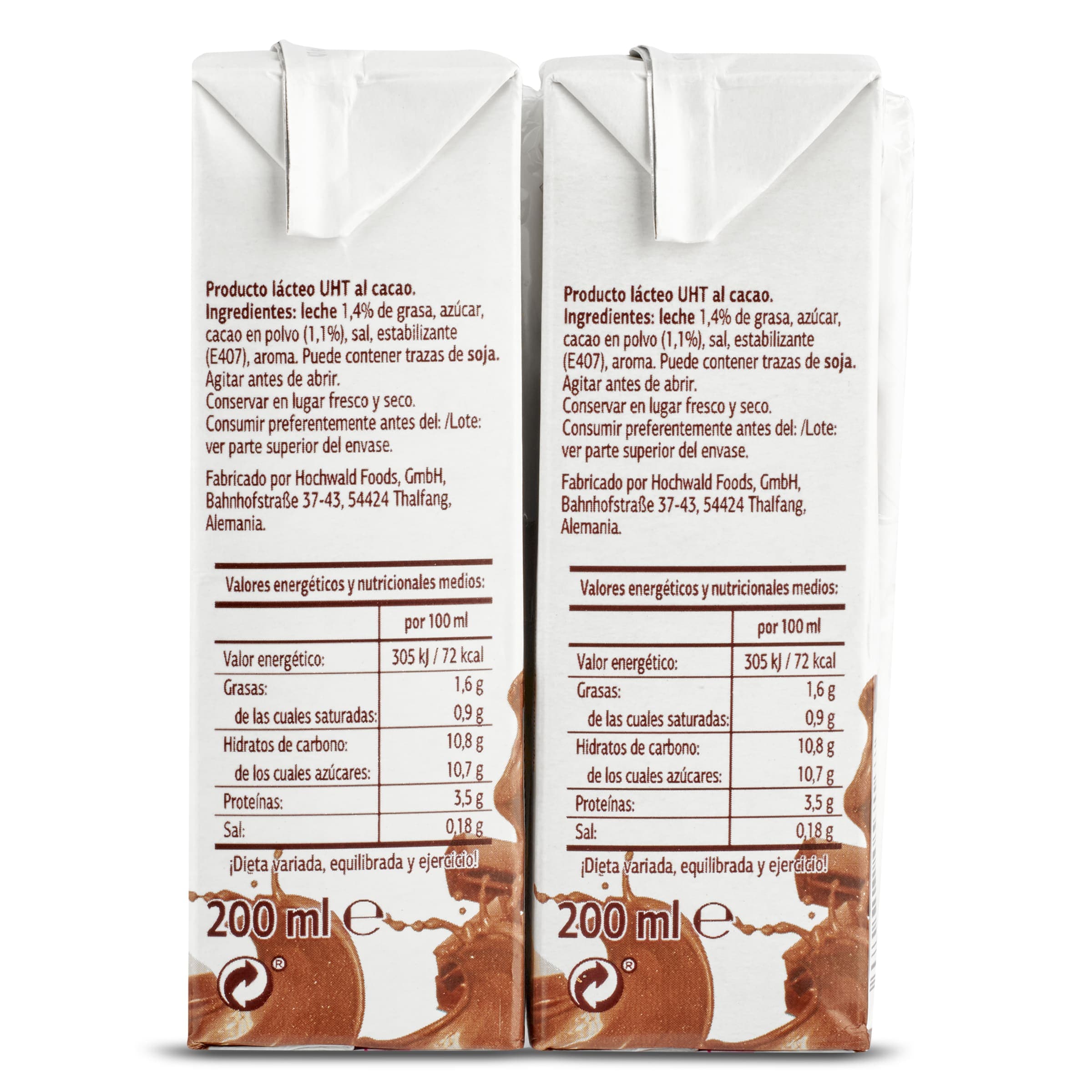 Batido de cacao 90% leche Dia Láctea 6 x 200 ml
