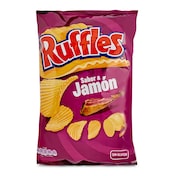 Patatas fritas onduladas sabor a jamón Ruffles bolsa 150 g