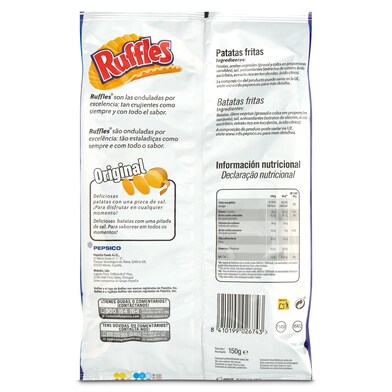 Patatas fritas onduladas Ruffles bolsa 150 g-1 Patatas fritas onduladas Ruffles bolsa 150 g-1