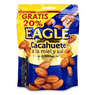 Cacahuete frito con miel y sal Eagle bolsa 90 g-0 Cacahuete frito con miel y sal Eagle bolsa 90 g-0