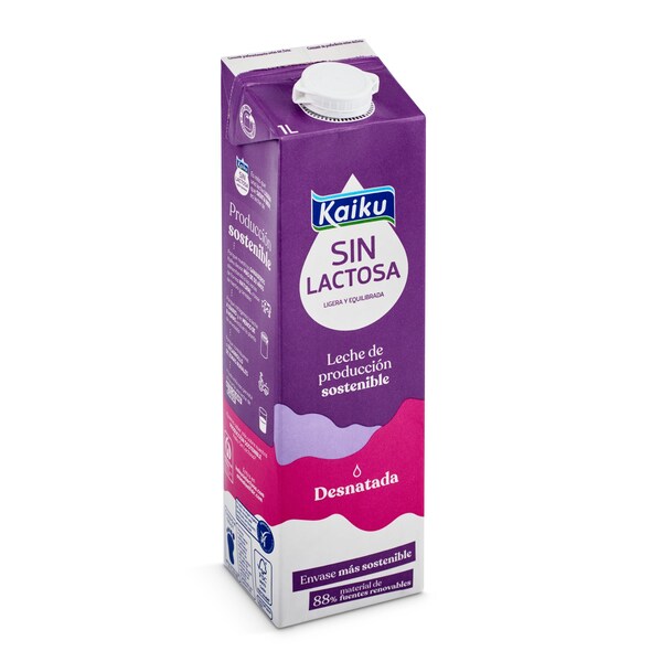 Leche Desnatada Sin Lactosa 0% M.G. Kaiku Envase 1 Lt.