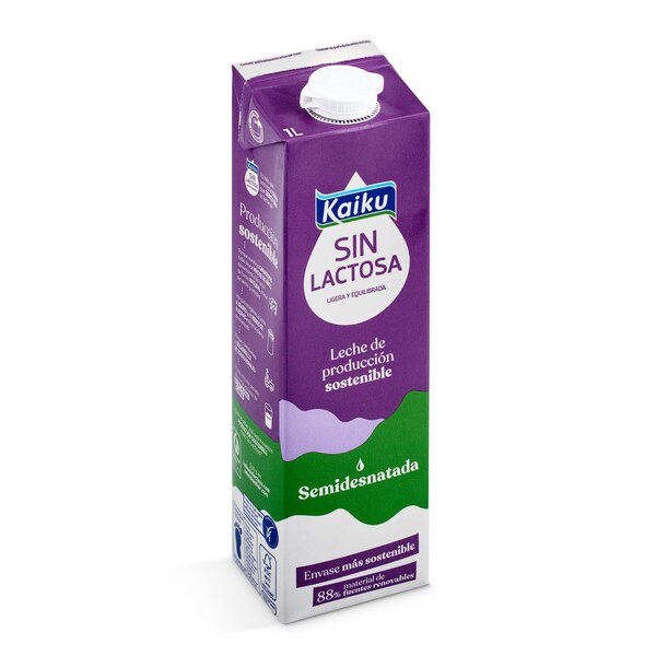 Leche Semidesnatada Sin Lactosa Kaiku Envase 1 Lt.