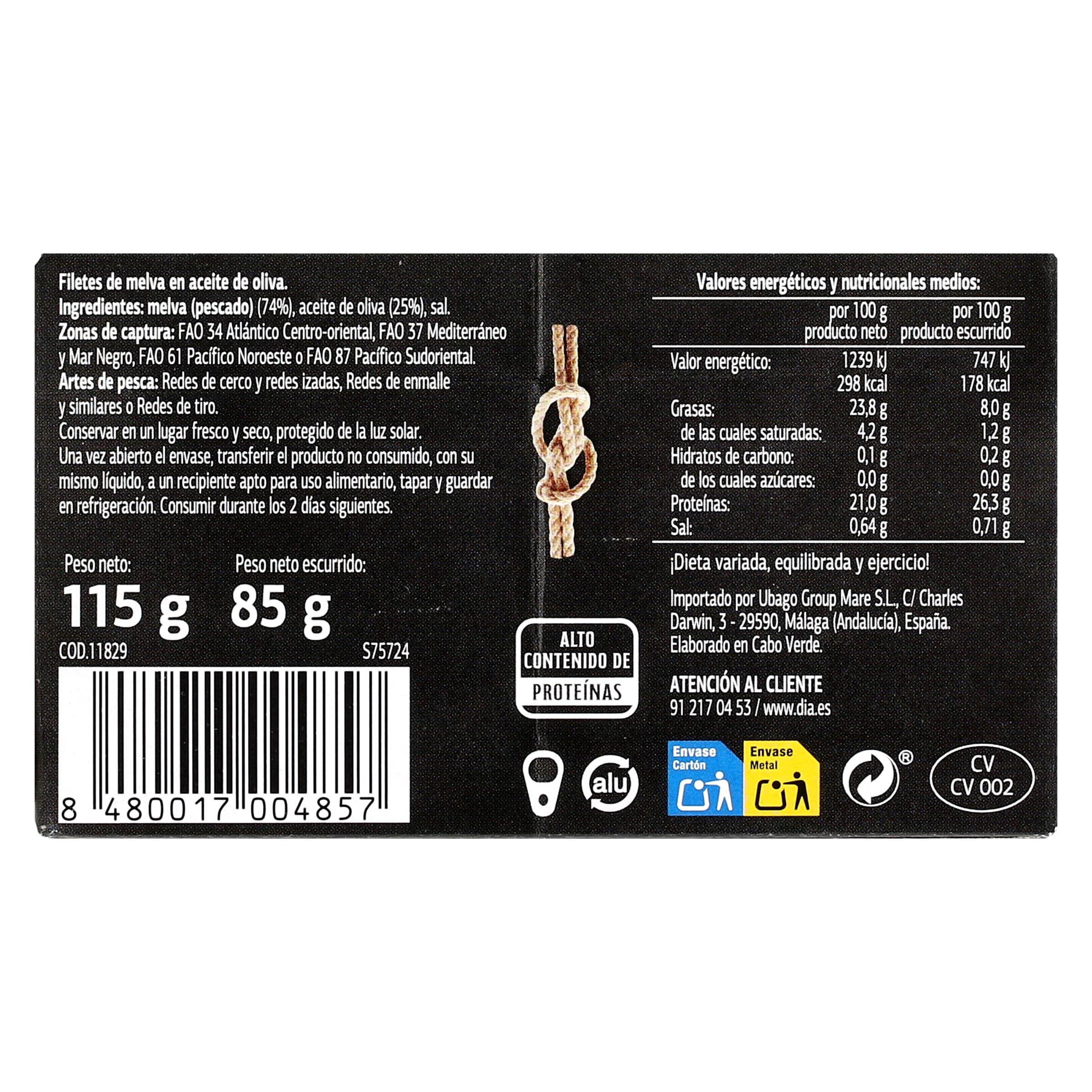 Melva en aceite de oliva Dia Mari Marinera 85 g