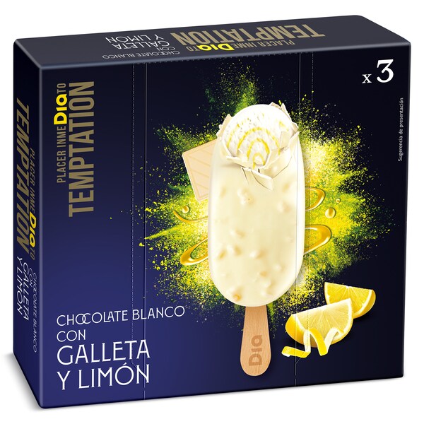 Helado Bombón De Limón 3 Uds. Temptation De Dia Estuche 195 Gr.