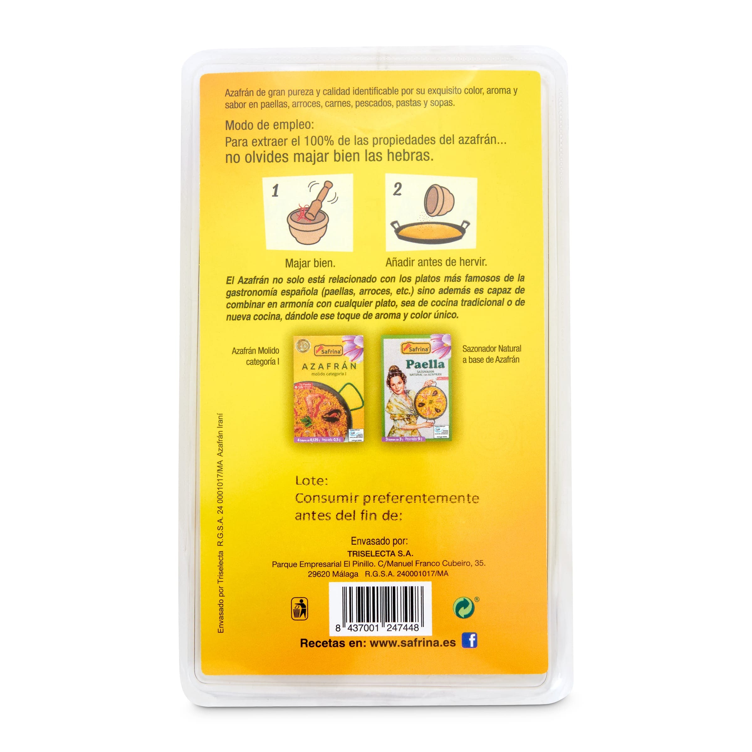 Azafrán en hebras Safrina 0.375 g