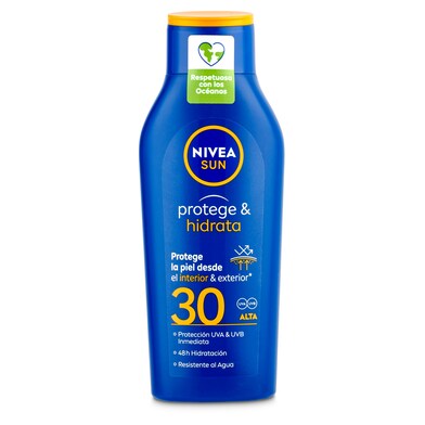 Leche solar protege e hidrata sfp 30 Nivea botella 400 ml-0