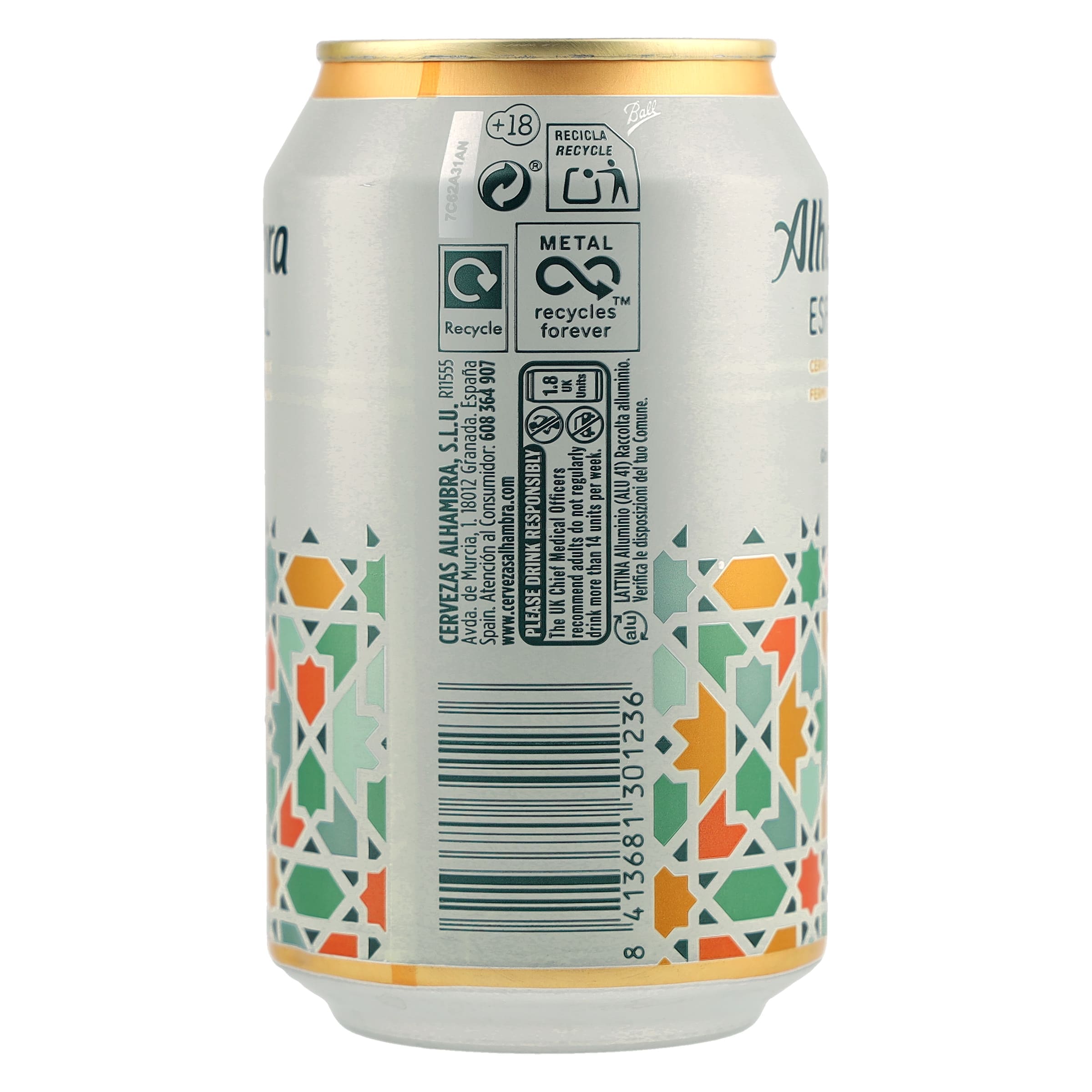 Cerveza lager Alhambra 33 cl