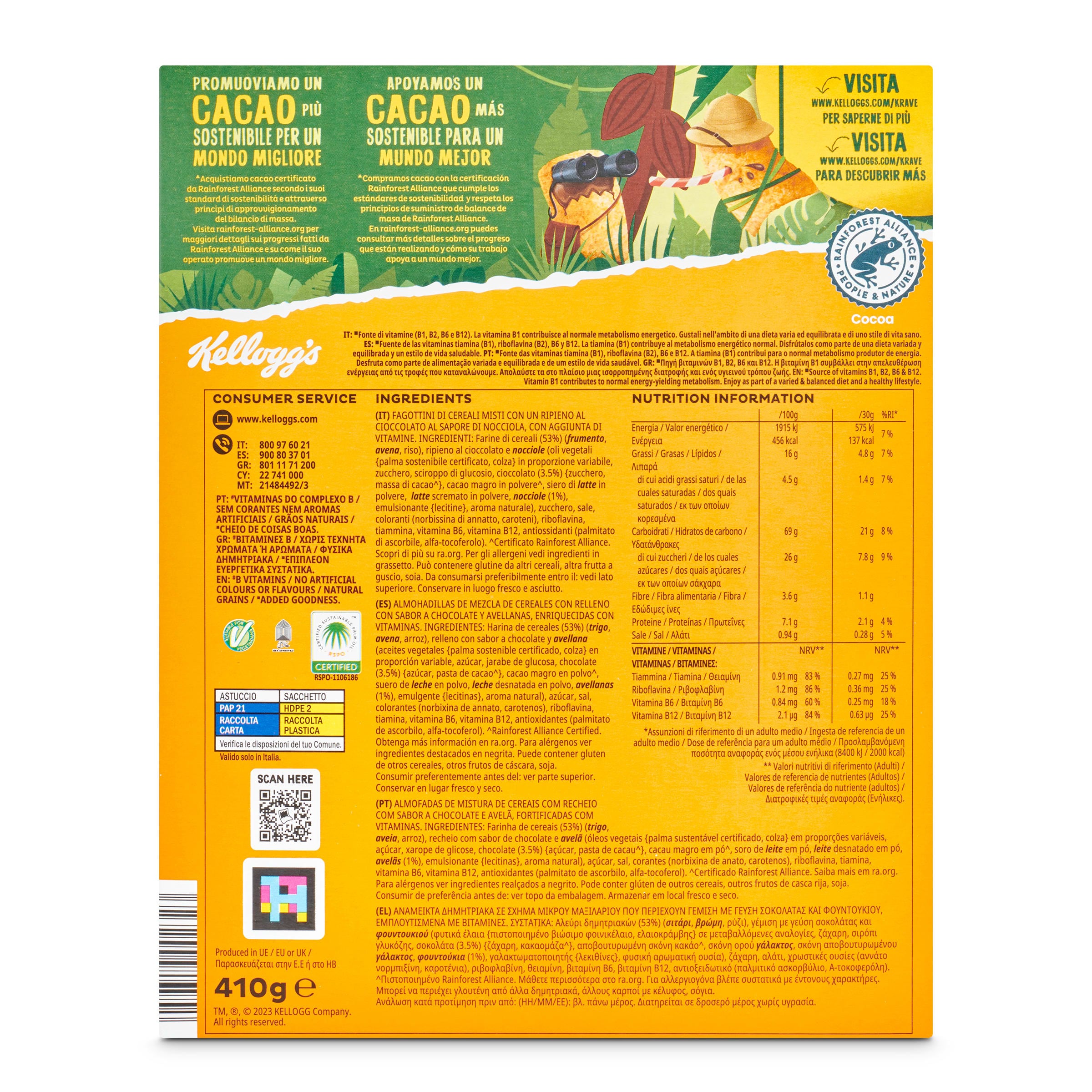 Cereales con chocolate y avellana Kellogg's Krave 410 g