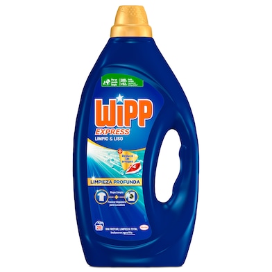 Detergente máquina líquido limpio y liso Wipp Express botella 28 lavados-0