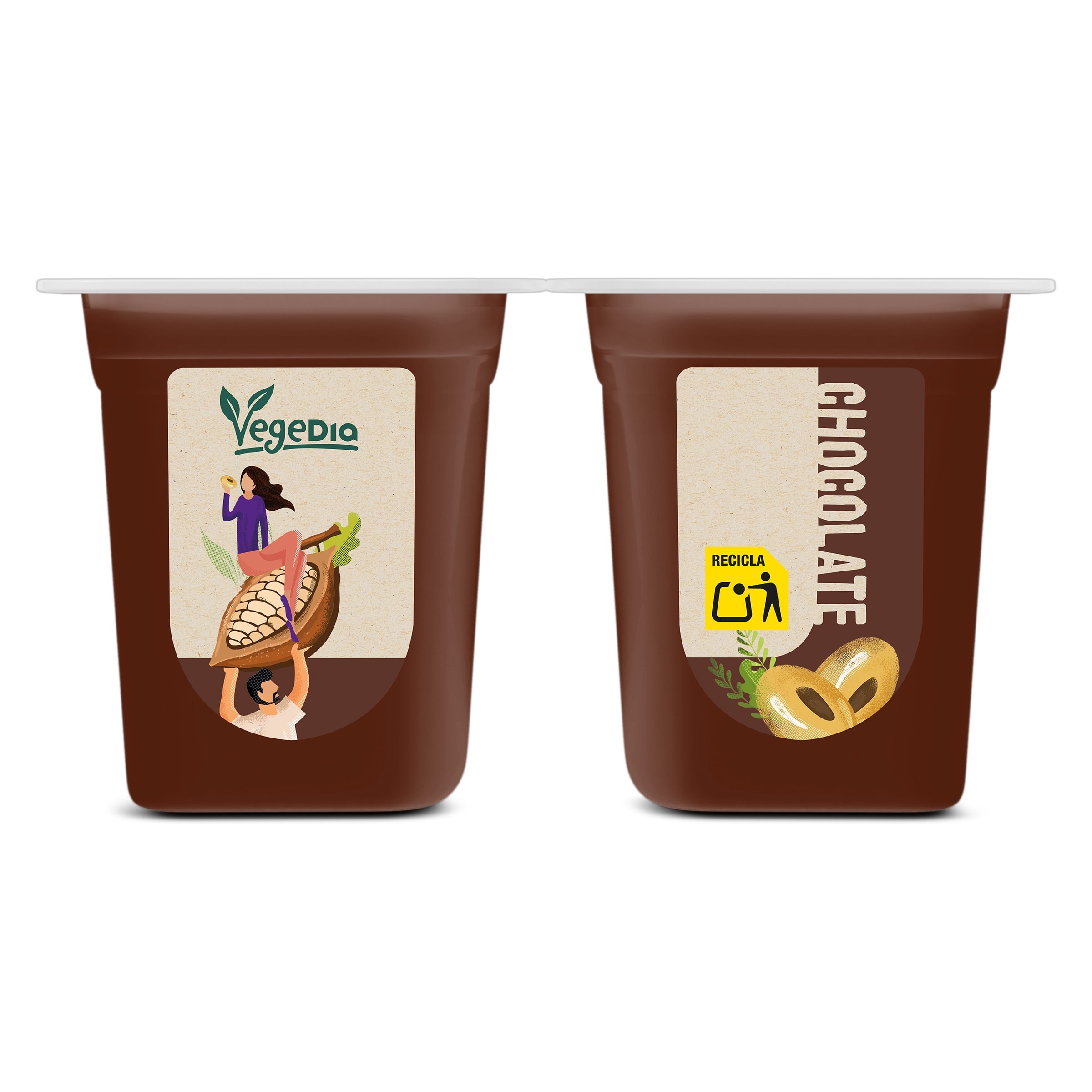 Postre vegetal de soja con chocolate Dia Vegedia 4 x 100 g