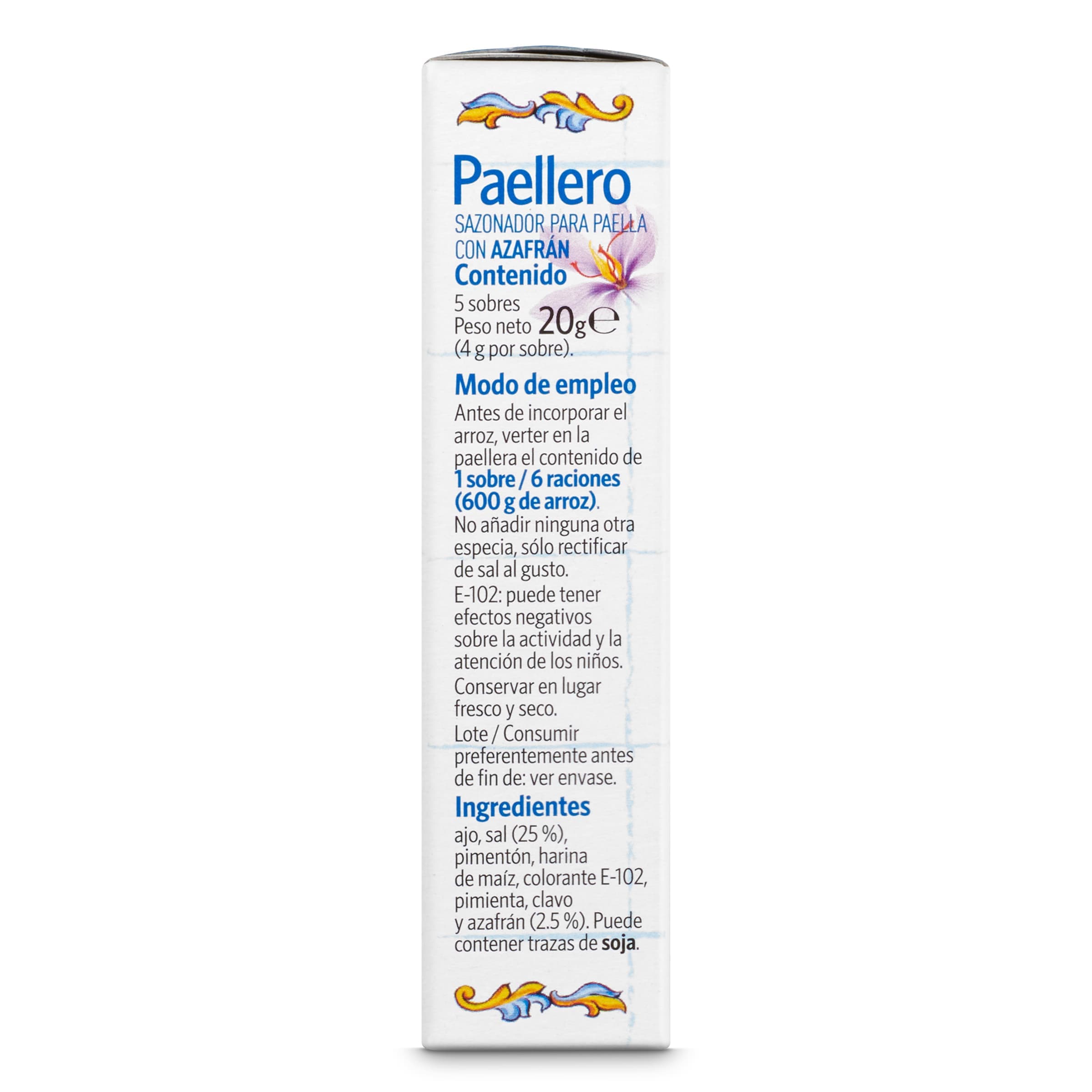 Sazonador para paella con azafrán Carmencita 20 g