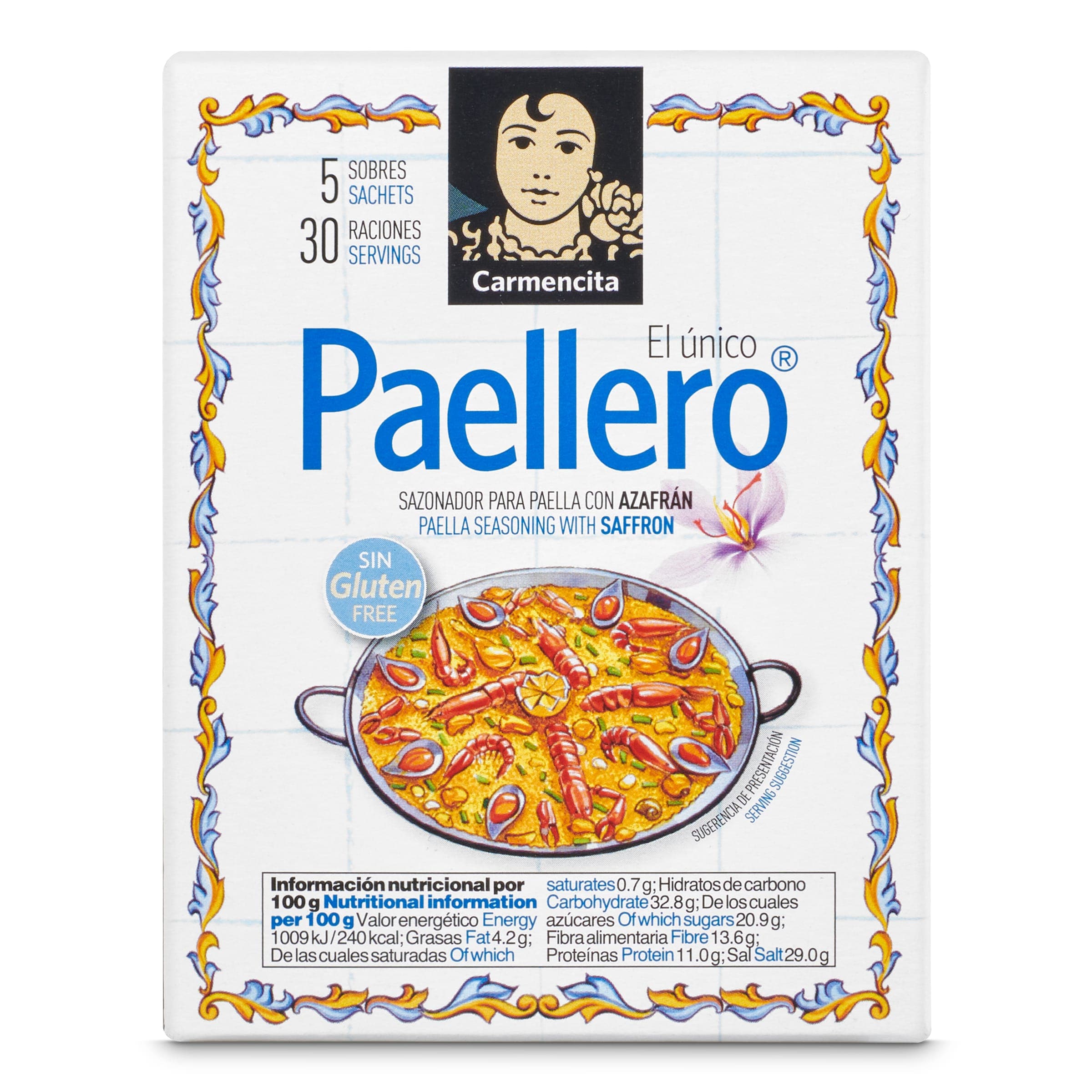 Sazonador para paella con azafrán Carmencita 20 g