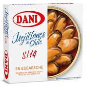 Mejillones de Chile en escabeche 8/14 piezas Dani lata 69 g