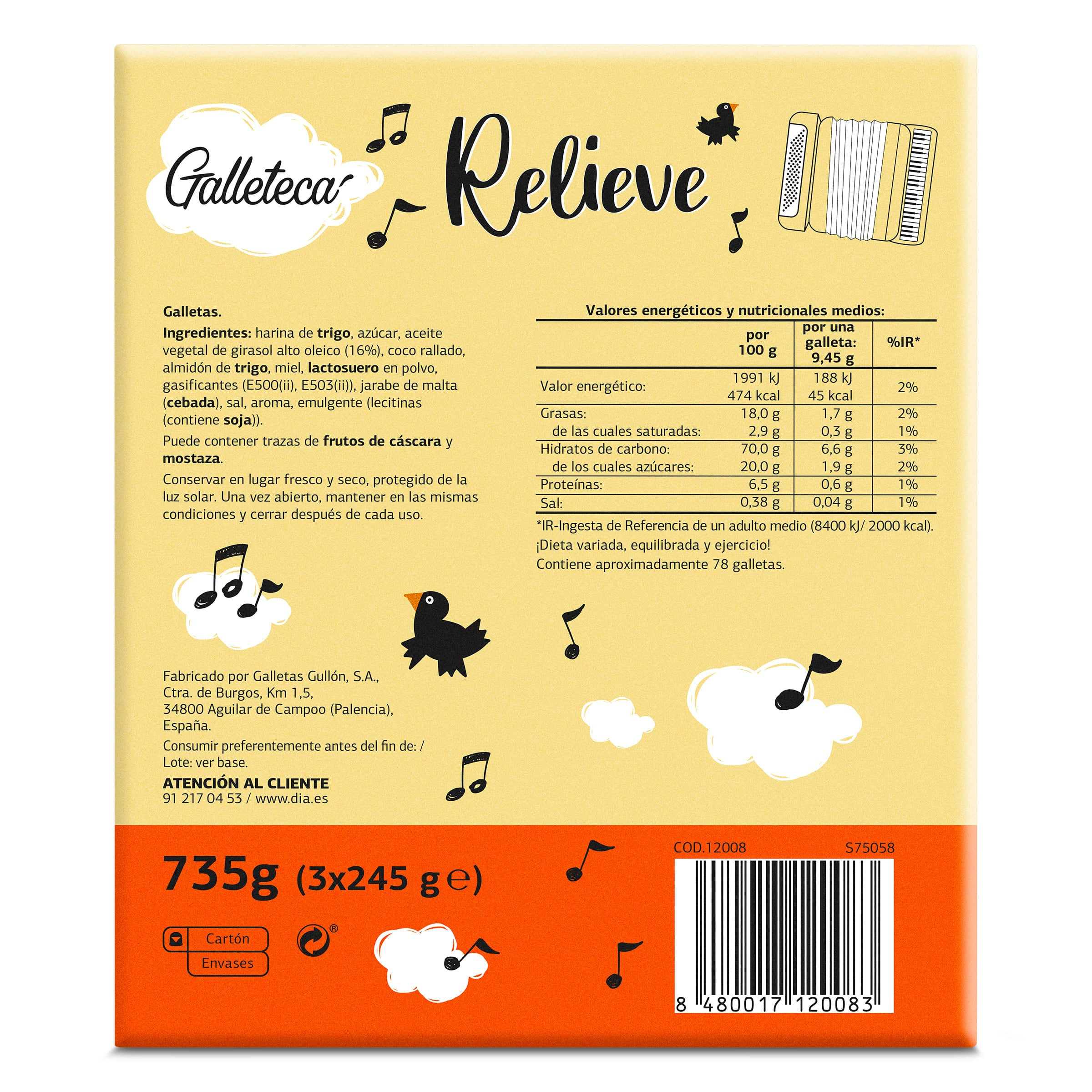 Galletas relieve Galleteca de Dia 735 g