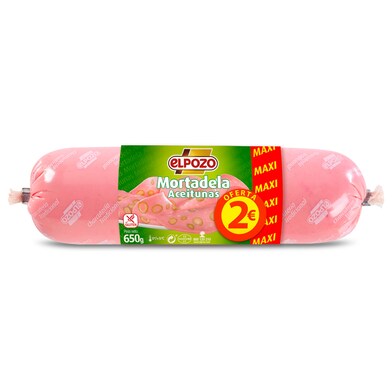Mortadela con aceitunas maxi Elpozo 700 g-0 Mortadela con aceitunas maxi Elpozo 700 g-0
