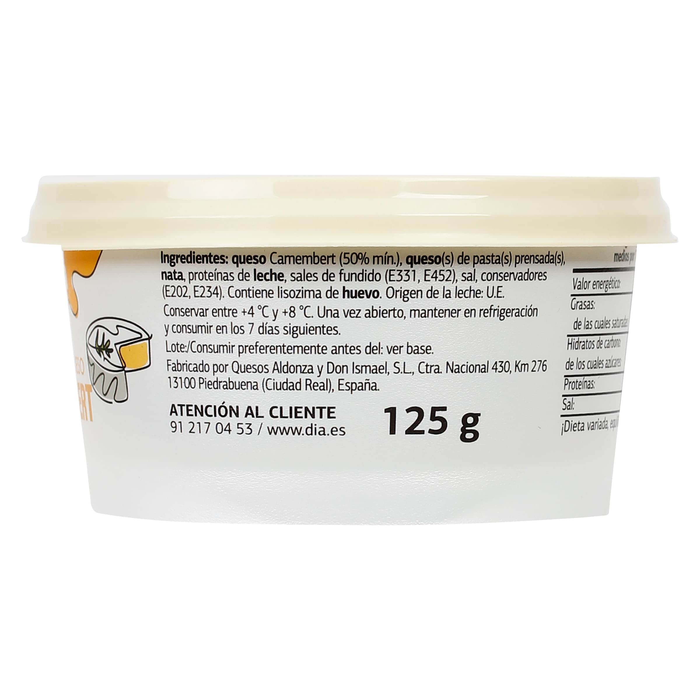 Crema de queso camembert Dia Láctea 125 g