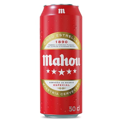 Cerveza Mahou 5 Estrellas lata 50 cl-0