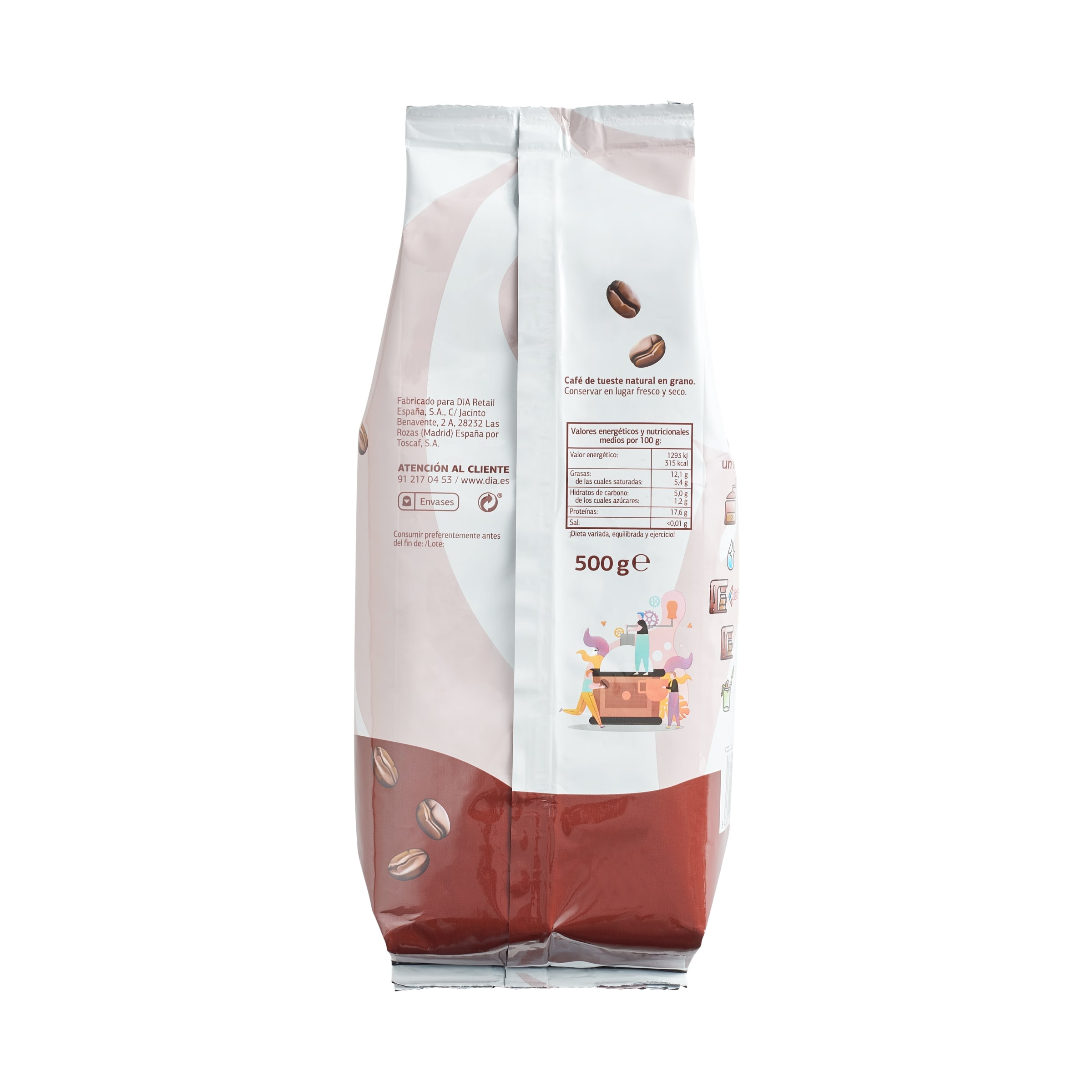 Café en grano natural Dia Cafetería 500 g