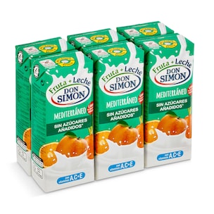 bebida de fruta y leche mediterraneo pack 6 x 200 ml