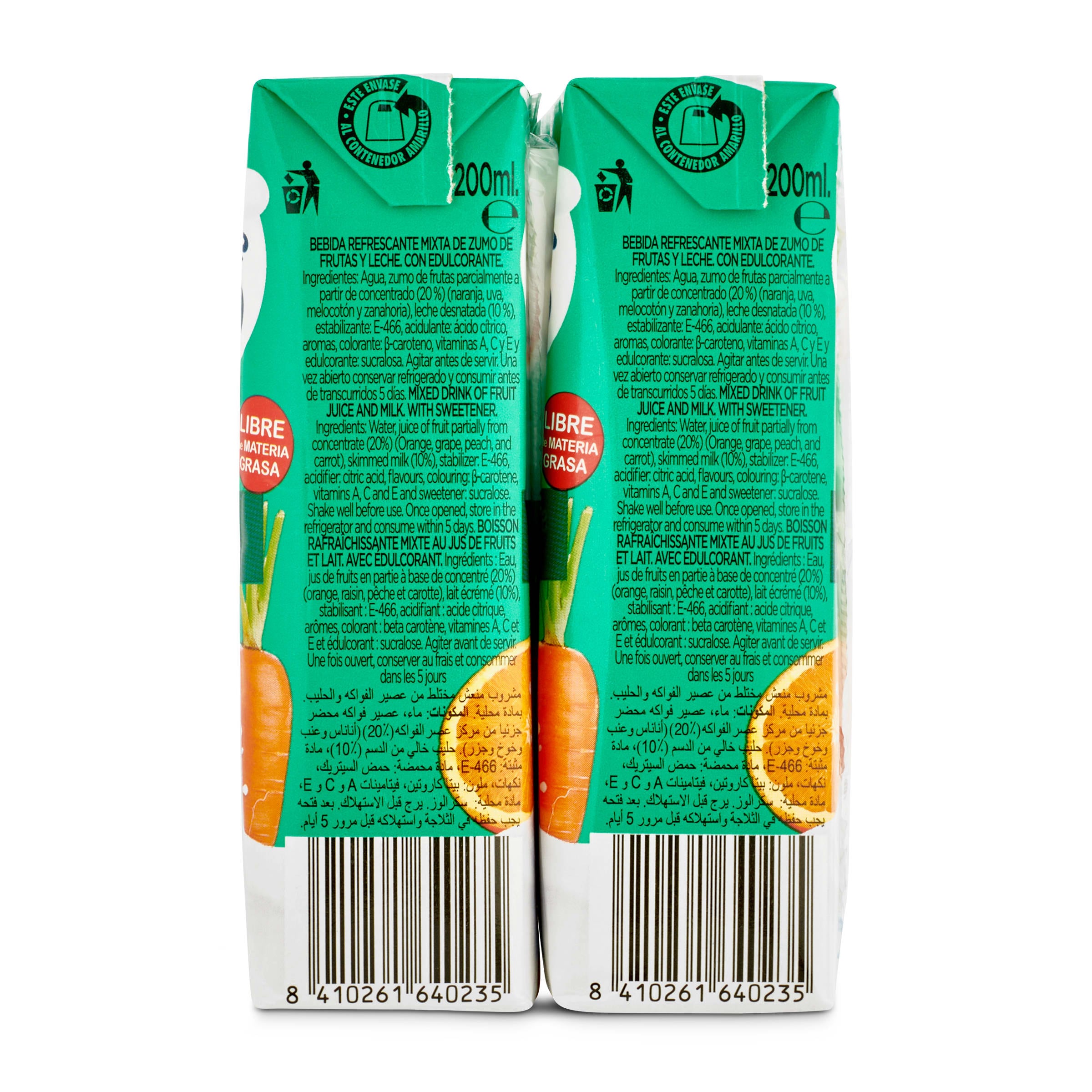 Bebida de fruta y leche mediterráneo Don Simón pack 6 x 200 ml