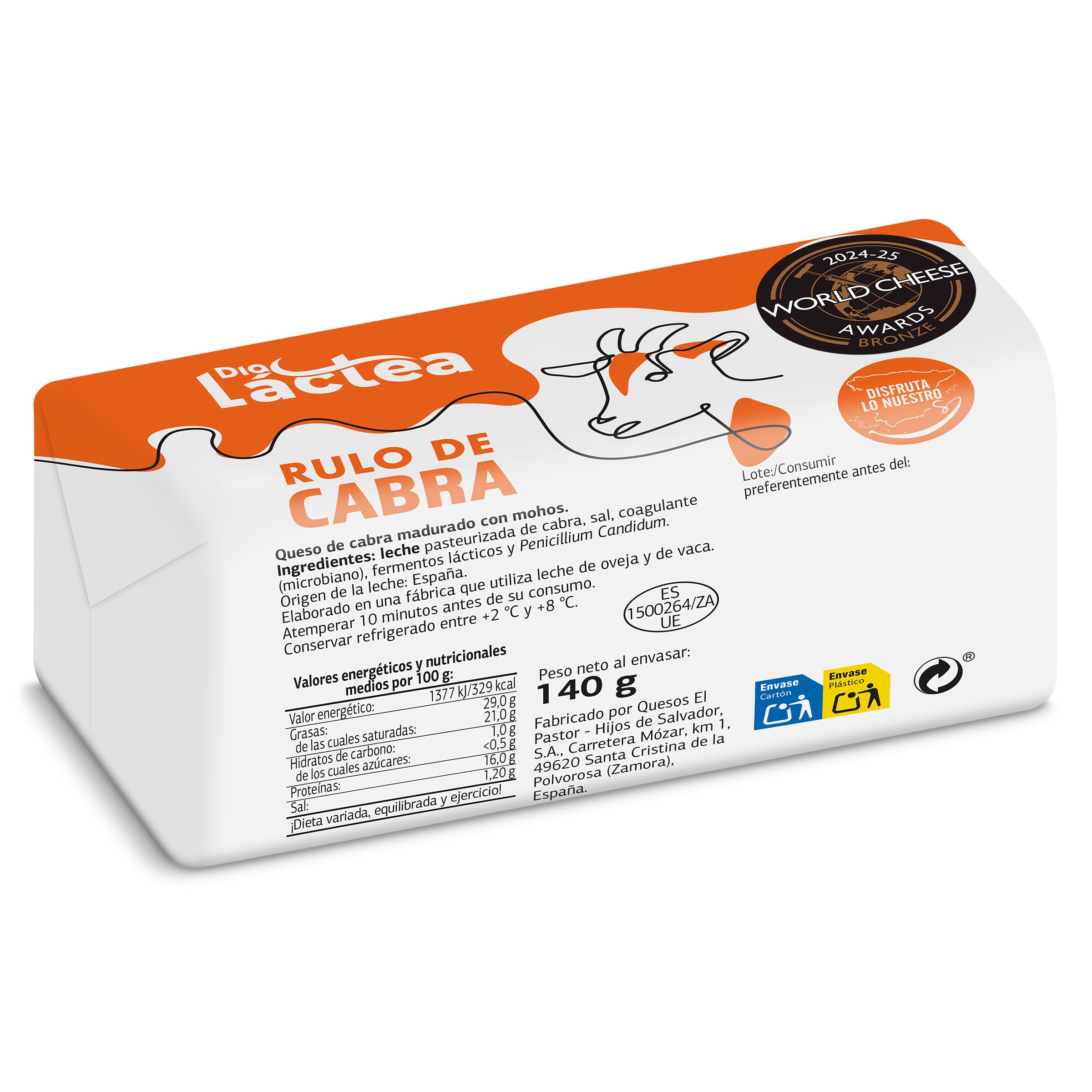 Rulo de queso de cabra Dia Láctea 140 g