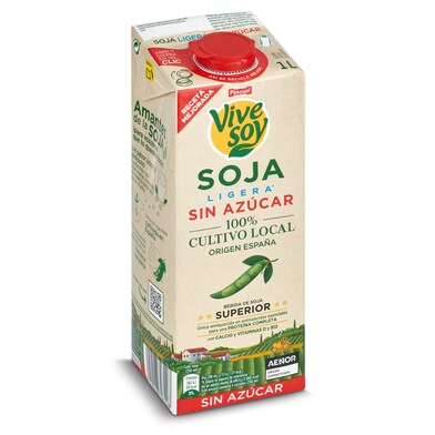 Bebida de soja ligera sin azúcar Pascual Vivesoy brik 1 l-0 Bebida de soja ligera sin azúcar Pascual Vivesoy brik 1 l-0