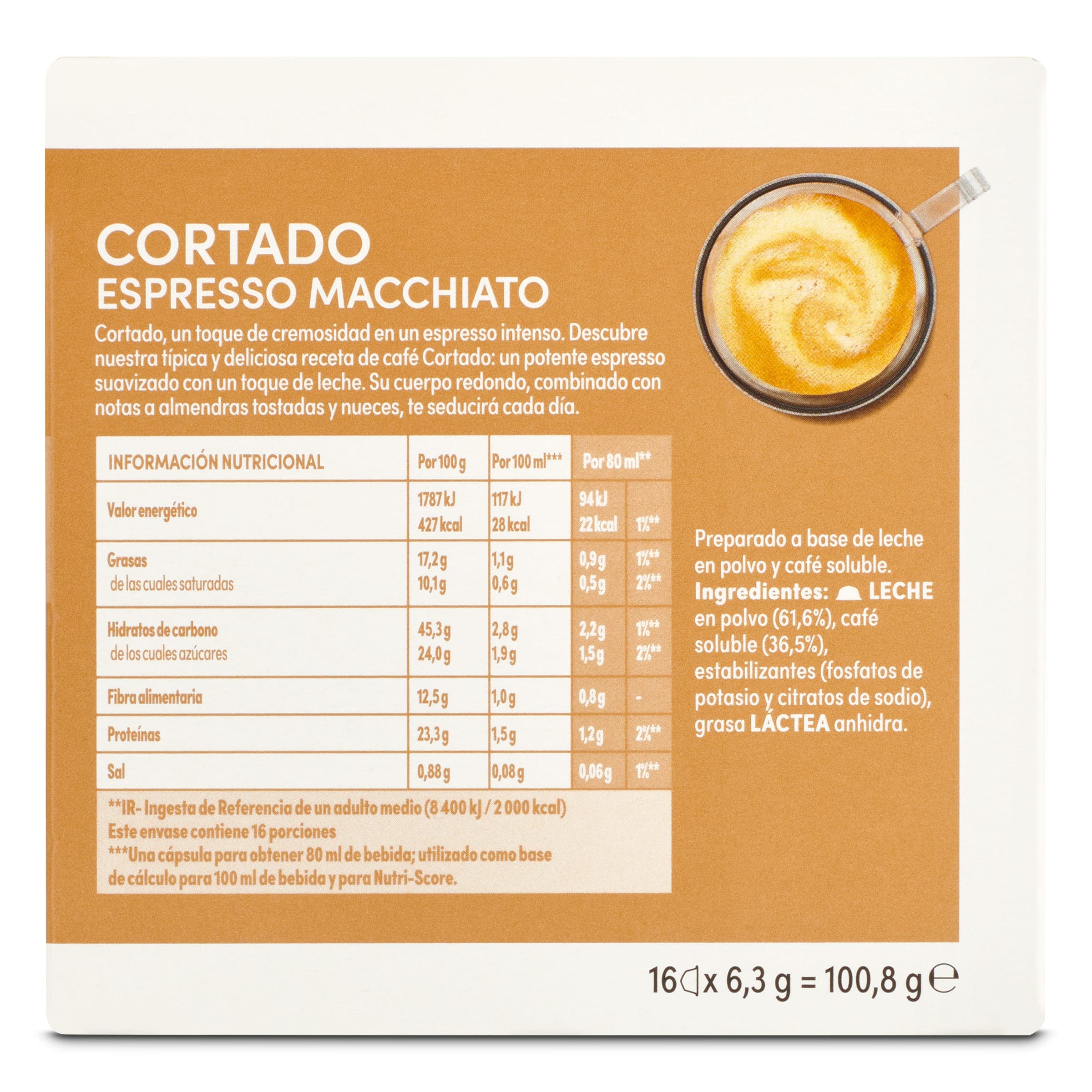Cápsulas de café cortado Dolce Gusto 16 unidades