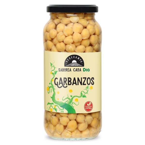 Garbanzos Cocidos Extra Dia Vegecampo Frasco 400 Gr.