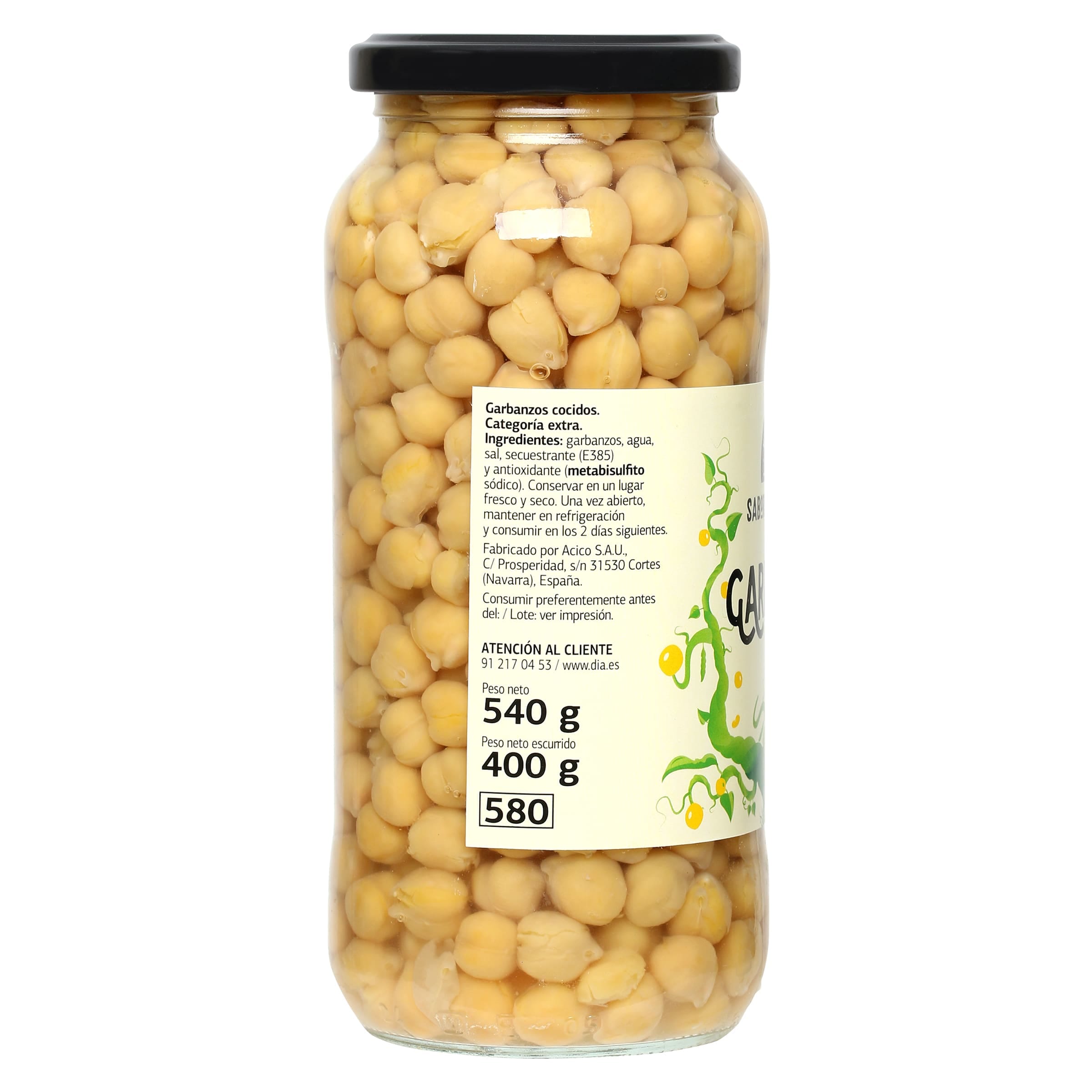 Garbanzos cocidos Dia Vegecampo 400 g